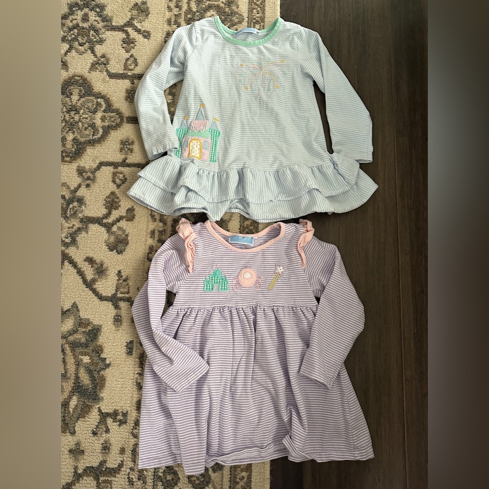 Kids Long Sleeve Striped Tees - Blue and Purple